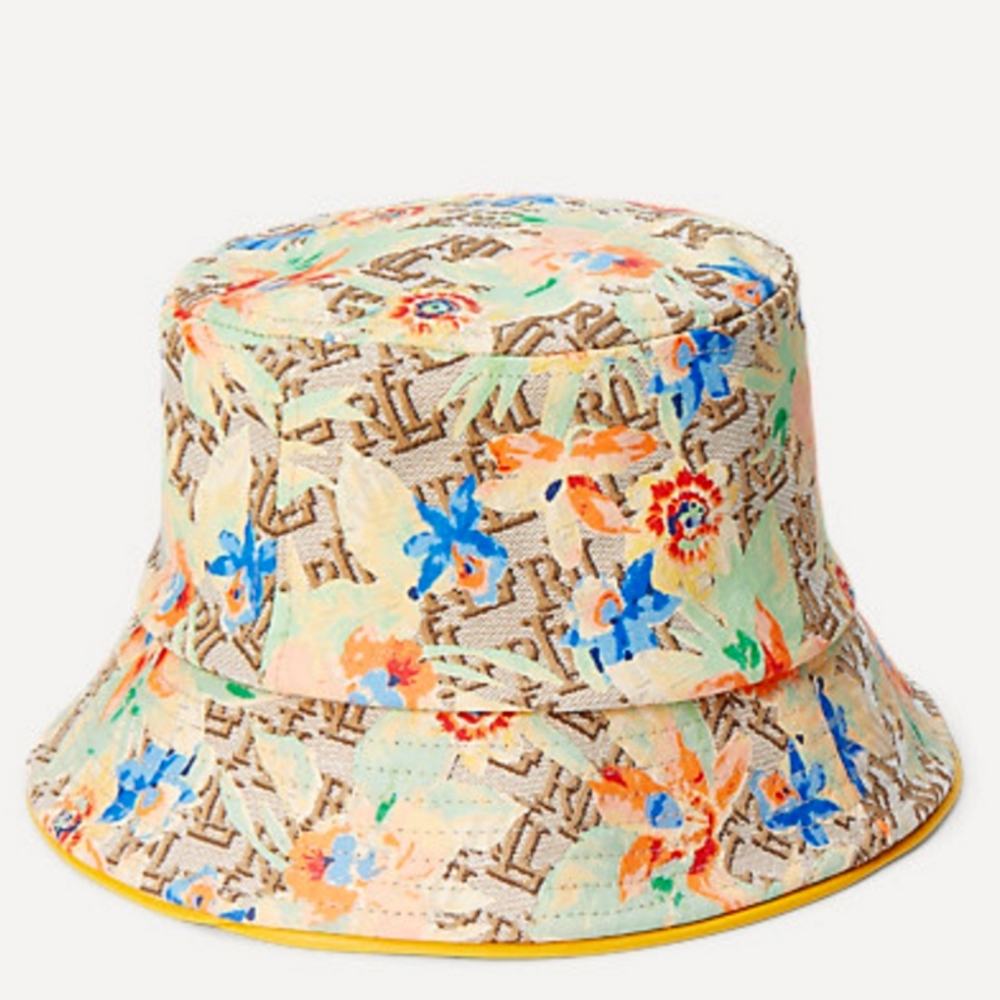 Lauren Floral Monogram Jacquard Bucket Hat